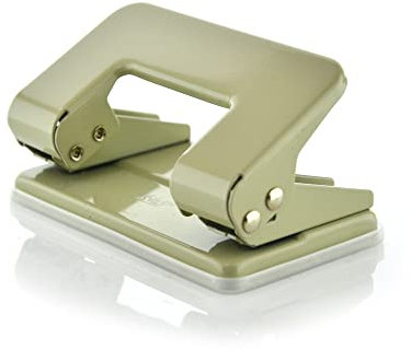 Locher für Studenten, Metalllocher mit 2 Löchern, Kapazität 10 Blatt mit Behälter – Ref. 0818-B -by SDI von Office Box (Beige)