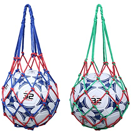 SHULLIN 2 Stück Tragbare Fußball Netztasche Basketball Netz Tasche Balltaschen netze Ballnetz 1 Ball Single Ball Träger Fußballnetztasche Volleyballnetztasche Ballnetz Net Tasche für 1 Ball