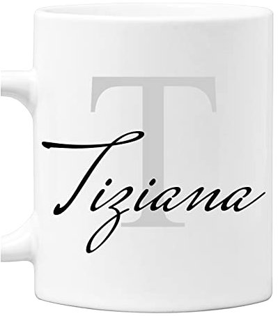 Colorfamily Tazza Mug PERSONALIZZABILE con Iniziale e Nome - Lettera T - in ceramica