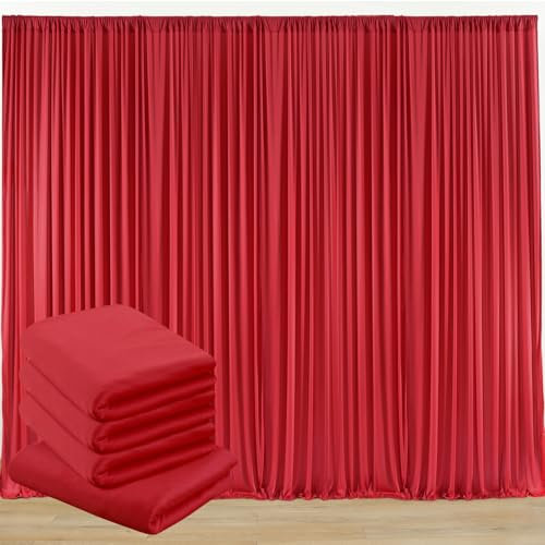 3 m x 6 m knitterfreie rote Hintergrundvorhänge, Polyester-Fotohintergrund, Fotografie-Hintergrundvorhänge, Hochzeit, Party, Heimdekoration, Zubehör