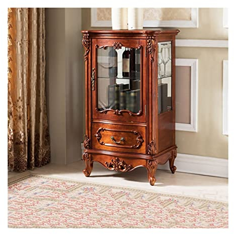 Armoire à vin Petite Cave à vin européenne Bois Verre Courte Cave à vin Salon Placard côté Armoire Combinaison Armoire Meuble Bar (Color : B)