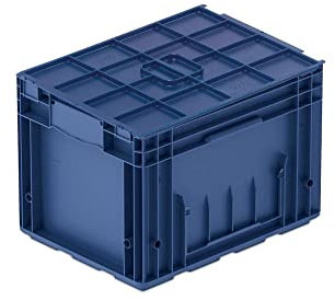 VDA KLT Kleinladungsträger mit Verbundboden & Auflagedeckel | HxBxT 28x30x40cm | 22 Liter | KLT, Transportbox, Transportbehälter, Stapelbehälter