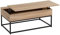 LOLAhome | Mesa de Centro | Mesa Auxiliar para Salón o Comedor Sala de Estar Balcón Oficina| Mesita Baja Sofá | Madera y Acero | 100x36x50 CM | Elevable Natural y Negro