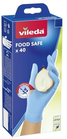 Vileda Food Safe 171013 S/M - Guanti usa e getta (40 pezzi)
