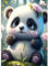 DAERLE Diamond Painting Panda, Diamant Painting Bilder Niedlicher Panda, Diamond Painting Erwachsene, Diamond Painting Bilder Diamant Bilder Kinder DIY Cross Stickerei Malerei Kits Wand Dekor 30x40cm