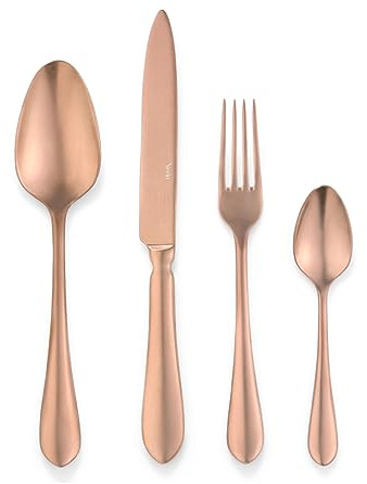 Verlo Besteckset DESTELLO COPPER Kupfer 24-teilig 6 Personen | 18/10 Edelstahl (18% Chrom, 10% Nickel) | Mattes Finish | Korrosionsschutzeigenschaften | Kratzfest
