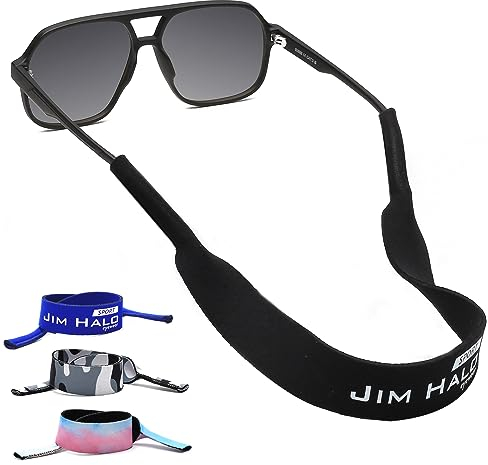 JIM HALO 4 Piezas Correa para Gafas Deportivas, Retenedor de Gafas Flotante de Neopreno Clásico, Longitud Ajustable para Deportes Acuáticos Color Mixto