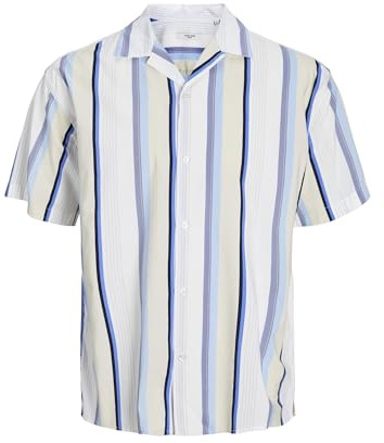 JACK & JONES Herren Jprblapalma Resort Shirt S/S Sn Freizeithemd 12252948,Dutch Canal,M