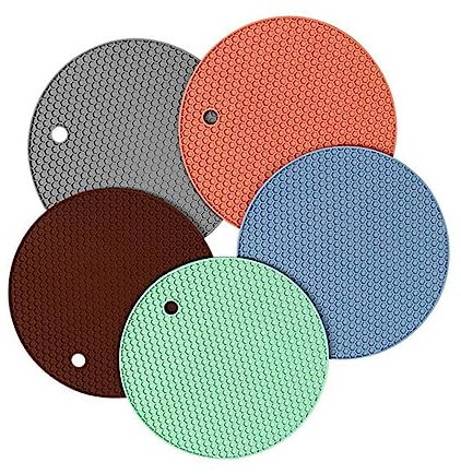 BESTonZON 5stück Silikon Untersetzer Teilig rutschfeste Honigwabenmatte Hitzebeständige Tischunterlage Lebensmittelechtes Silikon Als Topfuntersetzer Platzmatte Und Löffelablage