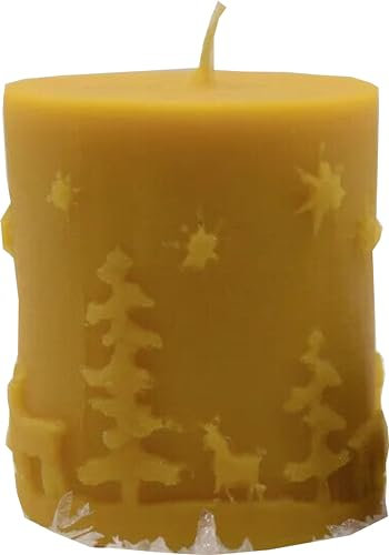 Bienenwachskerze Weihnachtliche Motivkerze mit Winterbild Nr. 27