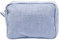 ARVALOLET Seersucker Kosmetiktasche mit Reißverschluss, Make-Up-Organizer, tragbar, groß, wasserdicht, Nylon, for Damen und Mädchen, dunkelblau, S
