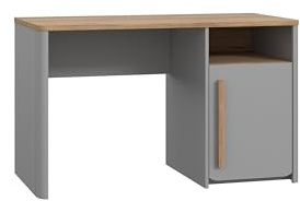 Forte Möbel SURFINIO Schreibtisch, Holzwerkstoff, Grau/Catania Eiche, One seize