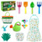 ENIKMOSD Outillage de Jardin pour Enfants,18 Pièces Outils de Jardinage,Outils de Jardinage pour Enfants,Jouet de Jardin Enfant avec Arrosoir,Gants,Râteau,Pelle,Cadeau de Jardinage pour Enfants