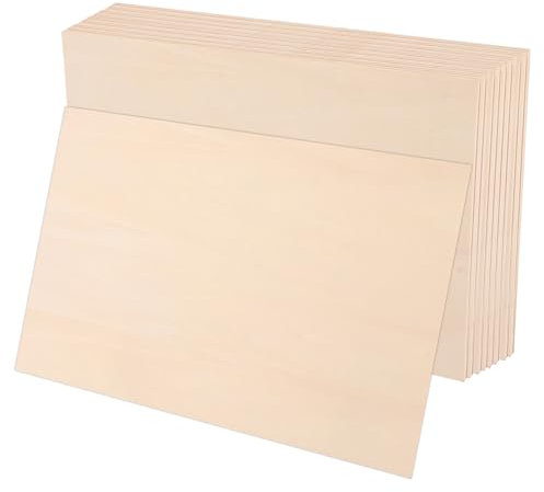 LDXDRU Lot de 10 plaques de contreplaqué - 300 x 200 x 2 mm - Pour travaux manuels, travail du bois, laser, pyrogravure, modélisme, cadeaux