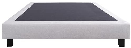Luxury Literie Sommier tapissier 140x200, Gris, Gamme Prestige Hôtel, Bois Massif + Pieds offerts