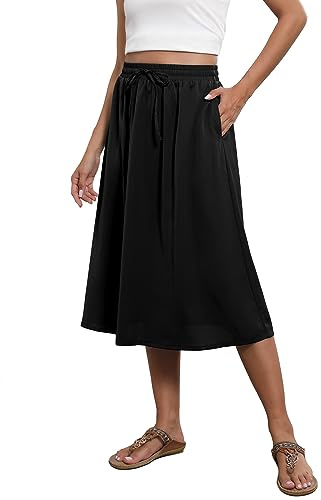 Witsmile Summer High Waisted Midi Skirts for Women 2026 Vacation Wardrobe