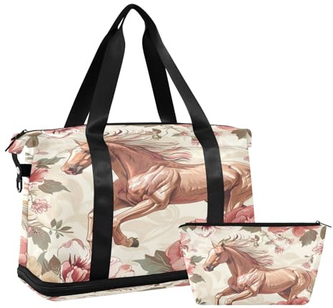 Reisetasche für Pferde, Sporttasche, wasserdicht, Wochenendtasche mit Fach, pferd, Einheitsgröße, Reisetasche