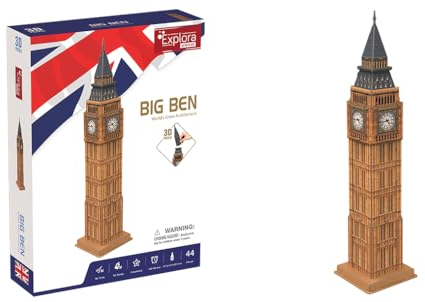 EXPLORA - Big Ben - 3D-Puzzle - 540021-44 Teile - Historisches Denkmal - Level 4 - Ohne Kleber oder Schere - Bildung - London - Bauspiel - Geschenk - Modell - Ab 5 Jahren