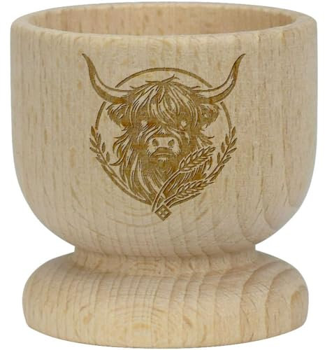 'Highland Cow' Wooden Egg Cup (EC00027222)