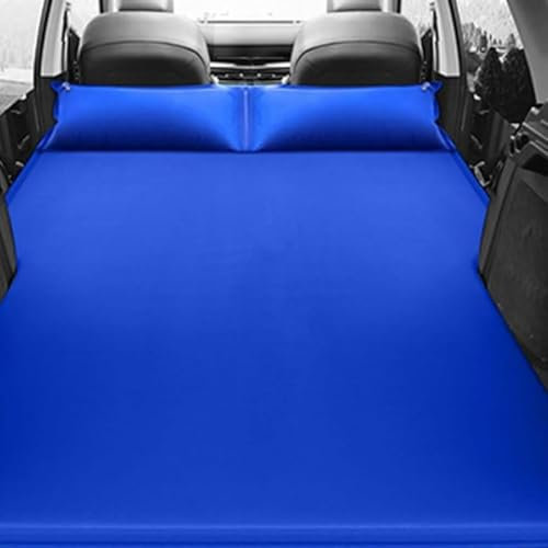 HJING Auto Matratze,Für Touran 2016-2020,Faltbar Reisen Camping Auto Luftmatratzen Bringen Sie Zwei Kissen,Auto Kofferraum Auto Bett,A/Blue