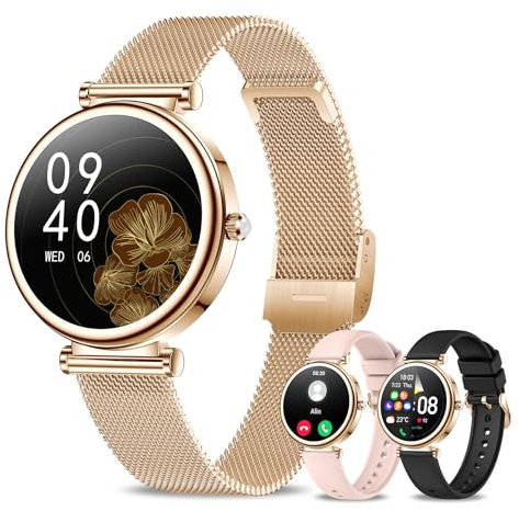 Reloj Inteligente Mujer Redondo con Llamadas, 1,27'' Smartwatch Mujer con 110+ Modos Deportivos Función Femenina Monitor de Sueño Pulsometro SpO2, IP67 Impermeable Reloj Digital Mujer para iOS Android