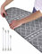 Ironing Board Cover - Universal Fit - 120 x 40cm + 4 pack Ironing Board Fitting Clips (Grey Tribal)
