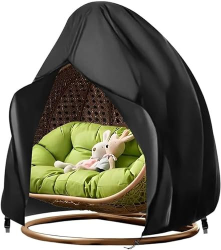 Daaxing Double Egg Chair Cover, 230 X 200cm, 420D Oxford, Waterproof & Dust-Proof, Outdoor Furniture Cover (Black)