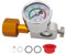 CO2 Adapter mit 3 Unterlegscheiben, Co2 Quick Connect Für Anschluss W21.8-14 Co2 Flasche Zylinder Co2 Gasflaschen Soda Refill Adapter Mit 3500psi Manometer Schnelladapter Zubehör Für Wassersprudler
