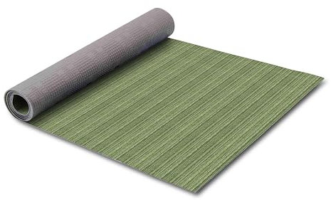 HomeLife Alfombra de cocina antideslizante y lavable, de vinilo, 52 x 240 cm, fabricada en Italia, alfombra antimanchas, de PVC, para interiores y exteriores, de color verde melange, alfombras largas