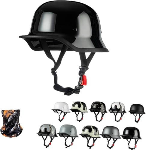 GKCEGHKS Casco Faccia Aperta retrò retrò Casco Scodella ECE Omologato Portatile Mezzi Caschi Jet Casco A Scodella Scooter Motorino Casco Scooter Mezzo Casco da Motociclista Vintage Caschi