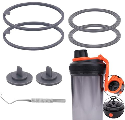 YINORD 7PCS Water Bottle Gasket Replacement for VOLTRX Electric Shaker Bottle,Leakproof Blender Bottle Gasket Silicone Gasket,Compatible with VOLTRX Electric Protein Shaker Bottle 24OZ
