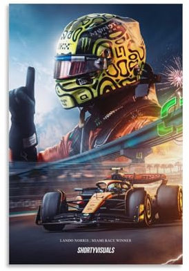 Generisch Lando-Norris MiamiGP Gewinner F1 Poster, Wandkunst, Wandbild, 40 x 60 cm, für mehrere Räume