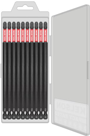 KELSON 10pcs PZ3 150mm Pozi 3 Impact Rated Screwdriver Bits with Storage Case 1/4 Universal