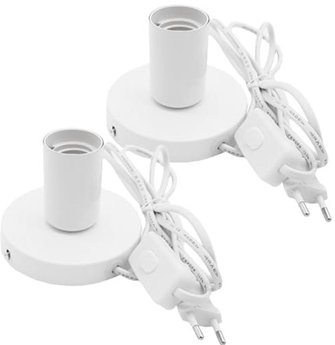 Lot de 2 lampes de bureau Douille de lampe E27 avec interrupteur à câble : lampe de table vintage lampe de bureau industrielle douille E27 avec prise, pour la décoration d'éclairage de la maison,