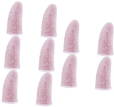 Generisch 10St Spiel gaming finger sleeve Handgriffe verstärken Griffverstärker Ärmel Knöchelschiene antistatische handschuhe Spiel Fingerschutz Gaming-Handschuhe Kohlefaser Rosa