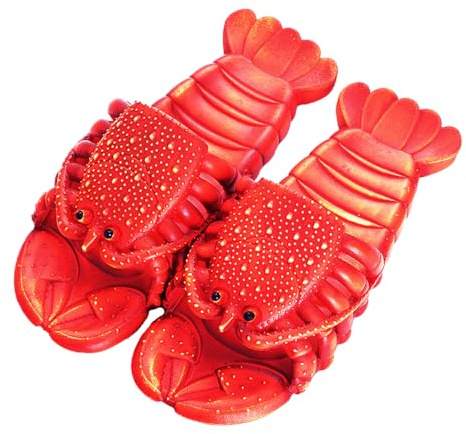 Hrnums Divertidas zapatillas unisex de langosta, sandalias con garras de langosta, zapatos de pescado, zapatillas de cangrejo