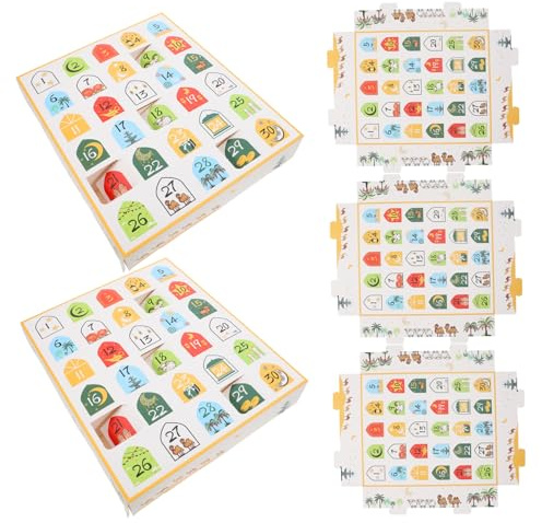 LIFKOME 5-teiliger Ramadan-adventskalender Nachfüllbar Geschenkbox Dekoration Countdown-kalender Papier Mini Festlich Süßigkeiten Füllen