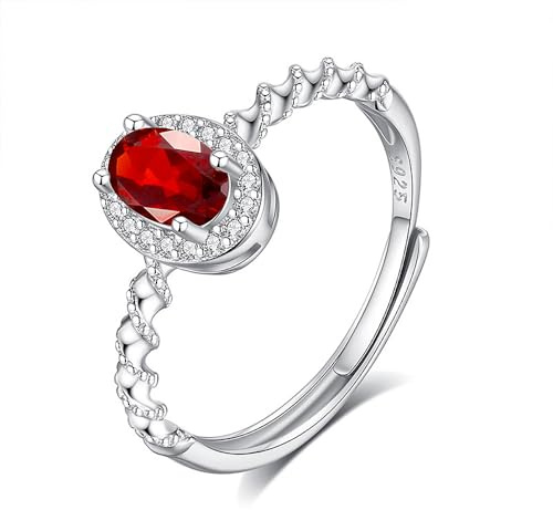 Bague pour femme avec améthyste violette/péridot vert/grenat rouge/topaze/citrine, bague avec pierre précieuse elliptique en argent sterling S925 pour femme et fille, Argent