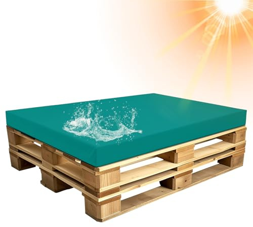 SYLC Outdoor Bezug Für Paletten Kissen/Auflage/Polster/Sofa/Möbel, Wasserdicht Überwürfe Für Europalette Sitzkissen Rückenlehne Mit Reißverschluss (Dark Teal,Seat 120×80×15cm)