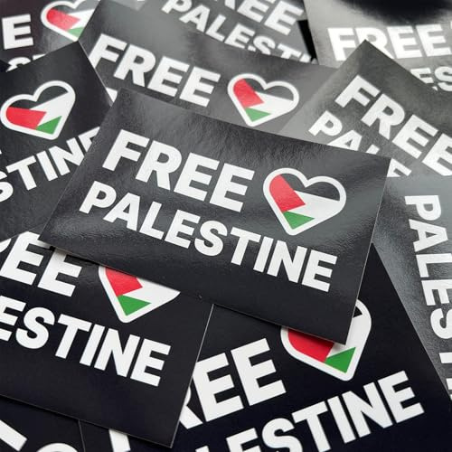 Free Palestine Aufkleber/Sticker 100 Stück, 8,5 cm Palästina Gaza Peace Filistin Apartheid River