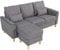 Hroth 3 Seater Sofas,Fabric Modular Sofa with Thick Cushions, 2 Pillows and Storage Ottoman, Comfortable and Durable Sectional Couch for Living Room, Bedroom, Office,Light Grey
