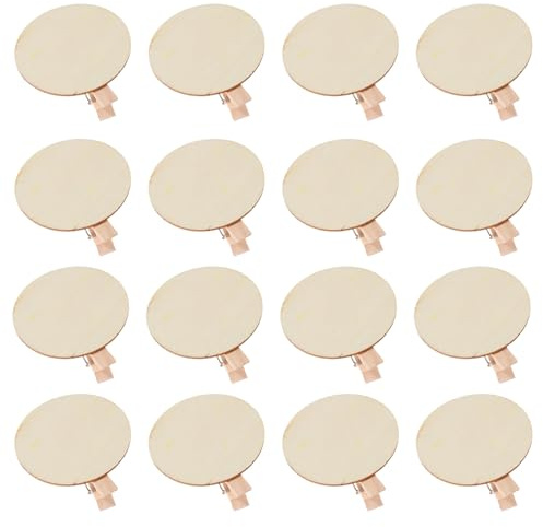 GARVALON 50pièces Mini Pinces à Linge Rondes Bois Pinces pour Marque-Places et Étiquettes de Classe Petites à Linge Naturelles pour Photos et Affichages