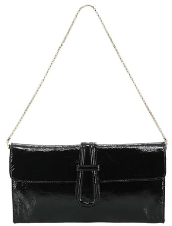 Abro Leder Schultertasche Clutch Leather Venice Shoulder Bag Luna Black/Gold schwarz