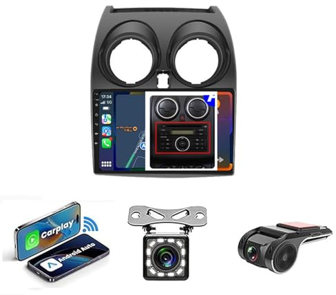 Radio GPS Estéreo con Pantalla táctil de 9 Pulgadas/Bluetooth para Nissan Qashqai J10(2006-2013) Android 14 2 DIN Plug and Play Bluetooth(NF-2 2G+32G)