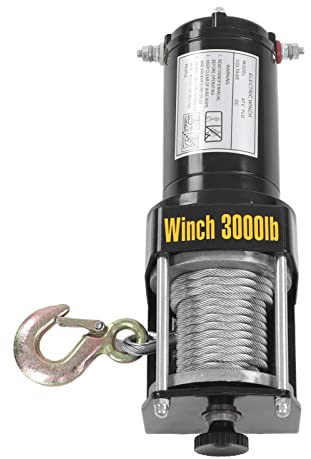 Yinhing Kit de Treuil électrique 24V 3000LBS avec Câble en Acier télécommandé pour UTV Installation Facile et
