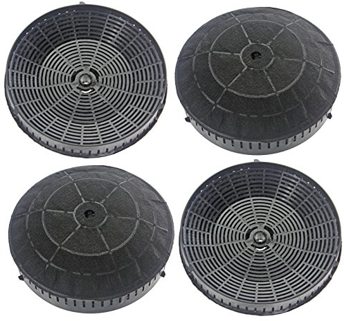 Spares2go Par de filtros redondos de carbono para campana extractora Elica (paquete de 4)