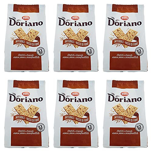 6x Doria Doriano Crackers Integrali Vollkorn Salzgebäck gesalzen 700g kekse
