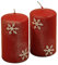 Wunderschöne Adventskerzen Winterlicht - 2 Stück - Motiv: Schneeflocke - Kranzkerzen/Stumpenkerzen - Weihnachtskerzen/Kerzen Weihnachten (Rubin, Klein: Höhe 10cm - Ø 6cm)