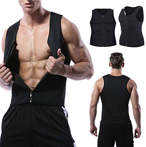 XDSP Herren Fitness ärmellos, Herren Taillentrainer Shapewear Waist Trainer Neopren Saunaweste Sauna Körperformer Fatburner Abnehmen Shapewear