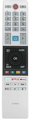 ALLIMITY CT-8543 RC42151P 30101775 Mando a Distancia reemplazado por Toshiba Smart TV 32W2863DG 32W2863DA 40L2863DG 43V5863DG 43B6863DG 49L2863DG 49U6863DG 49V5863DG 55V5863DG 55U7863DA